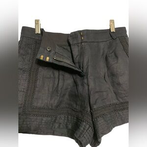 J.Crew women’s size 2 black linen, cotton lined shorts in Like new condition.